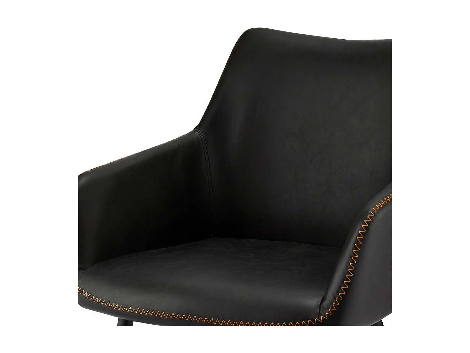 Armlehnen Esszimmerstühle in Schwarz Kunstleder modern (2er Set)