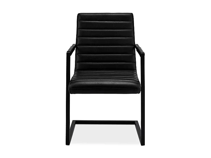 Schwingst�hle in Schwarz Kunstleder Armlehnen (2er Set)