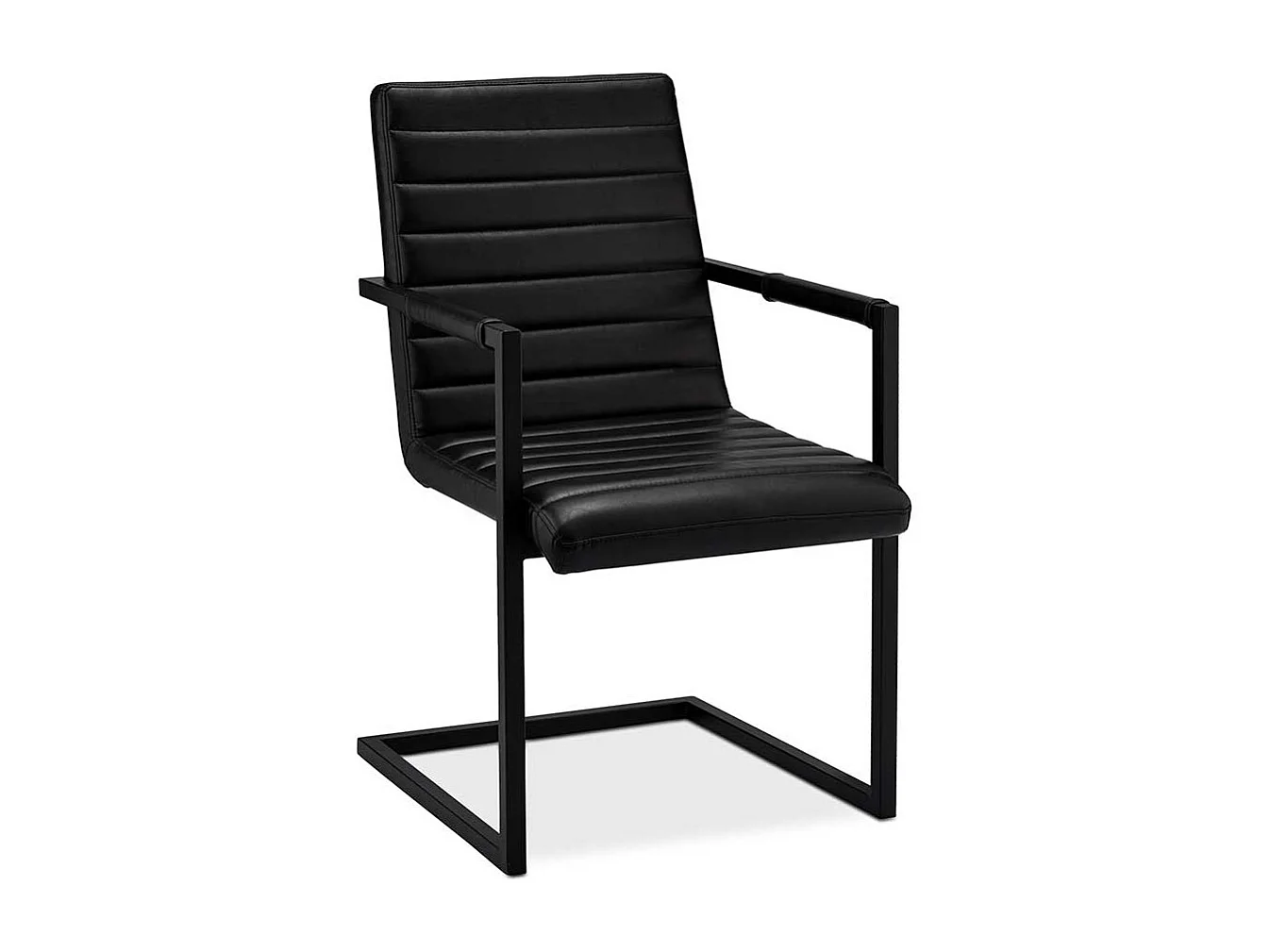 Schwingst�hle in Schwarz Kunstleder Armlehnen (2er Set)