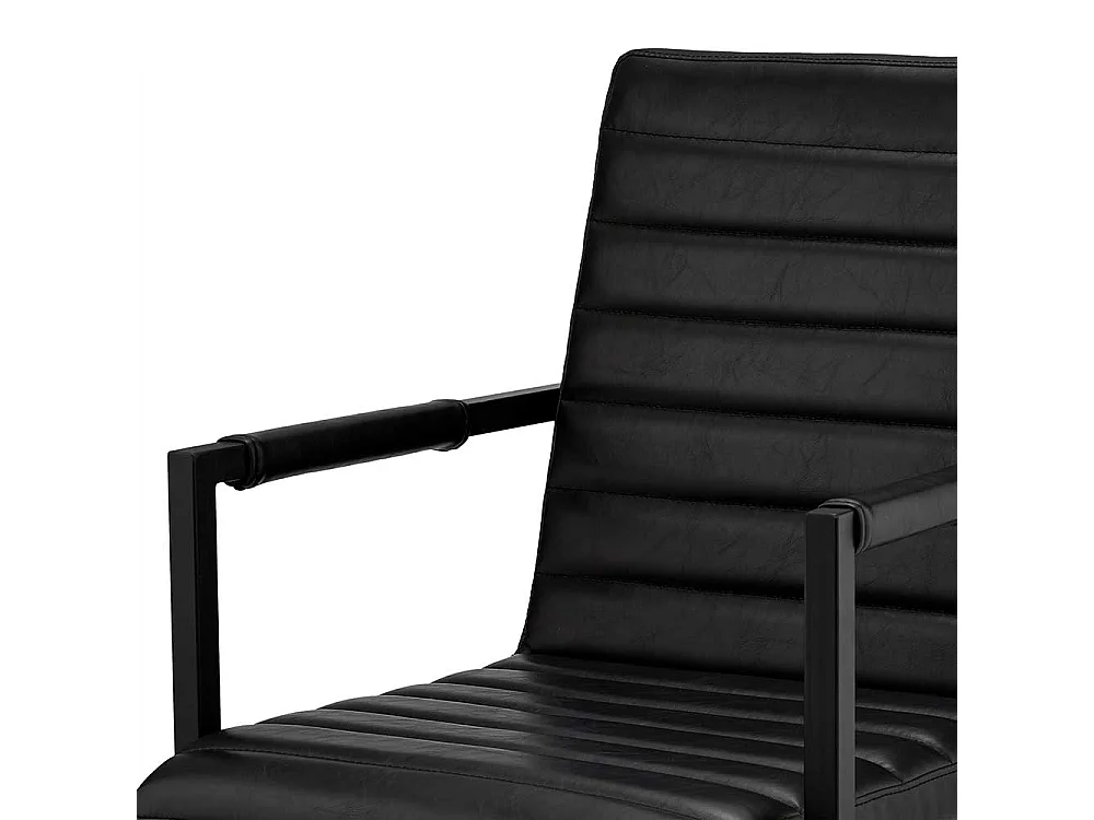 Schwingst�hle in Schwarz Kunstleder Armlehnen (2er Set)