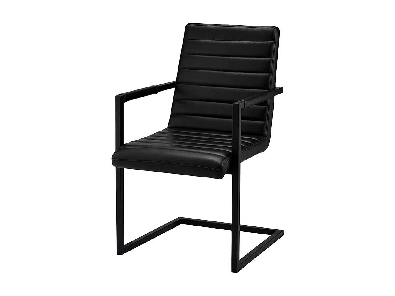 Schwingst�hle in Schwarz Kunstleder Armlehnen (2er Set)