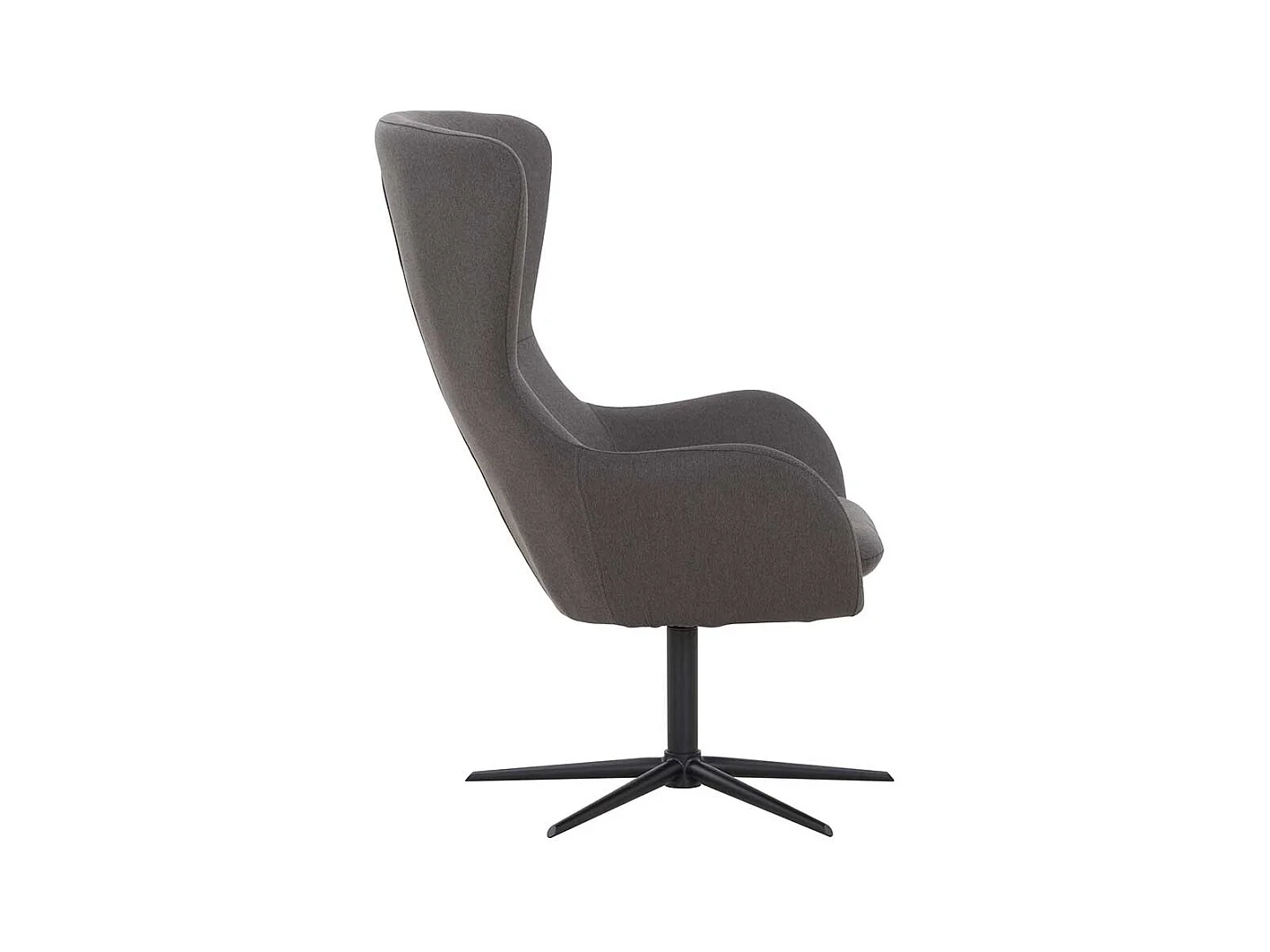 Lounge Ohrensessel in Dunkelgrau und Schwarz drehbar