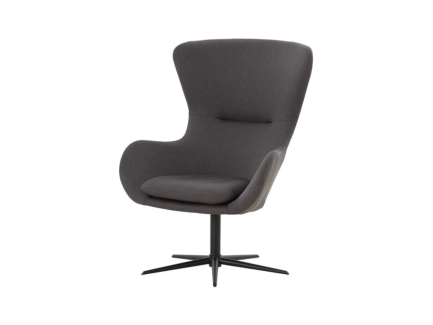 Lounge Ohrensessel in Dunkelgrau und Schwarz drehbar