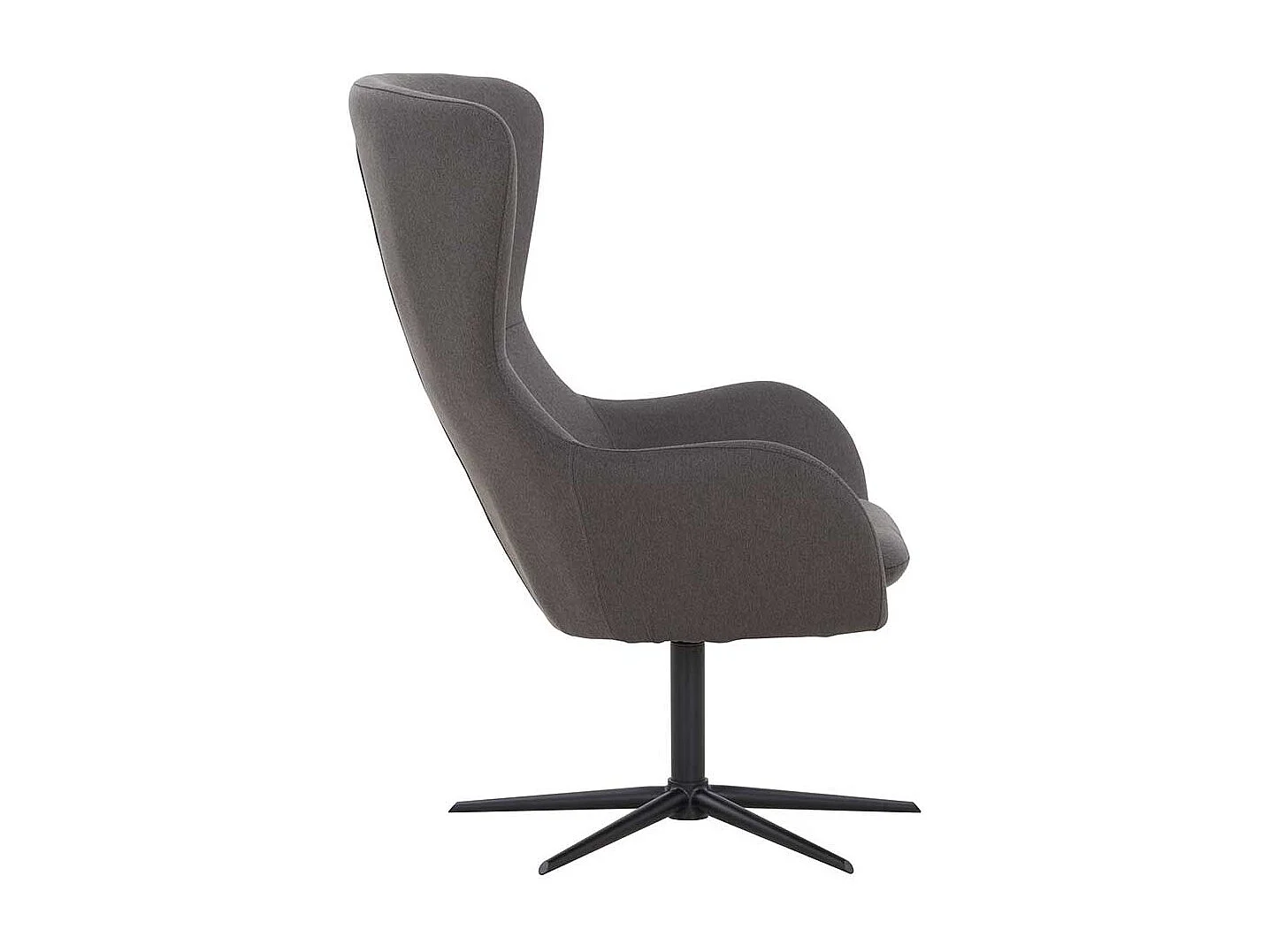 Lounge Ohrensessel in Dunkelgrau und Schwarz drehbar