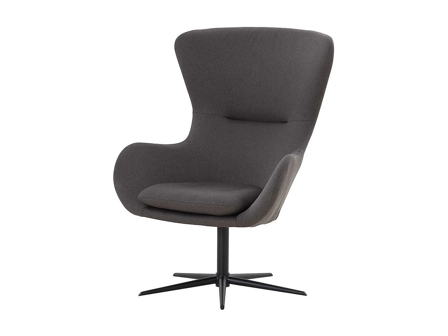 Lounge Ohrensessel in Dunkelgrau und Schwarz drehbar