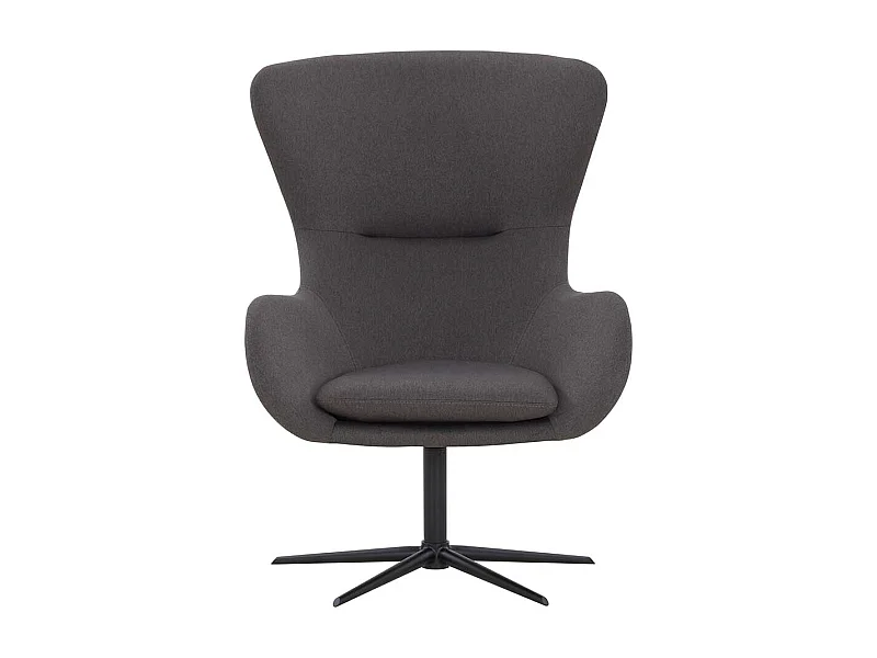 Lounge Ohrensessel in Dunkelgrau und Schwarz drehbar