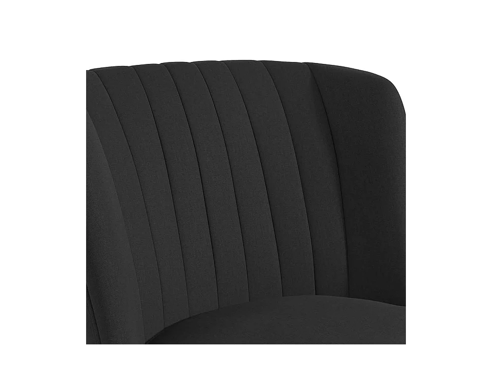 Dunkelgrauer Retrosessel 65 cm breit Vierfußgestell aus Holz