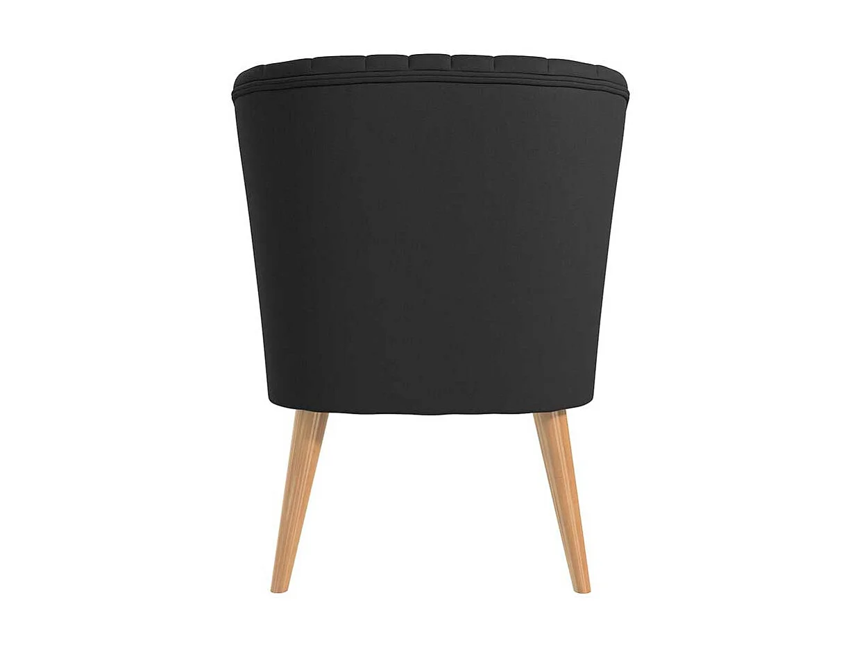 Dunkelgrauer Retrosessel 65 cm breit Vierfußgestell aus Holz