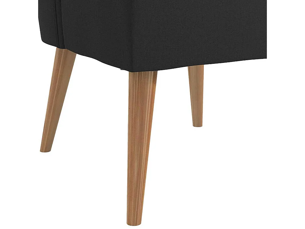 Dunkelgrauer Retrosessel 65 cm breit Vierfußgestell aus Holz