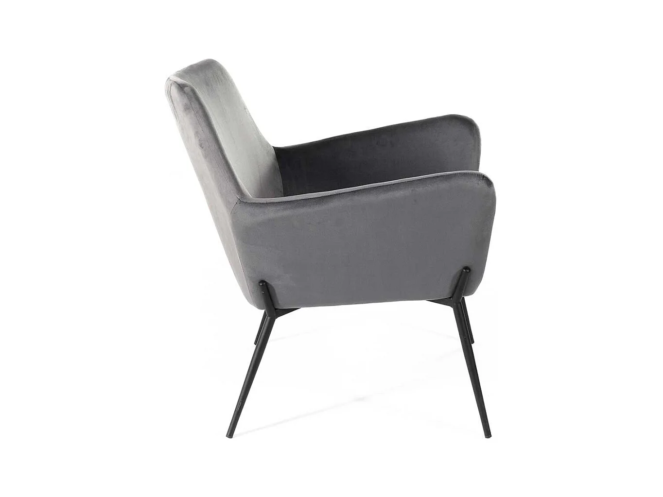 Anthrazit Lounge Polstersessel im Retrostil Samt und Metall