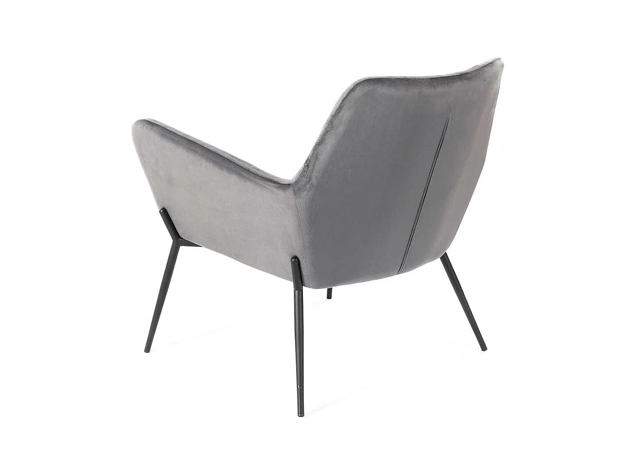 Anthrazit Lounge Polstersessel im Retrostil Samt und Metall