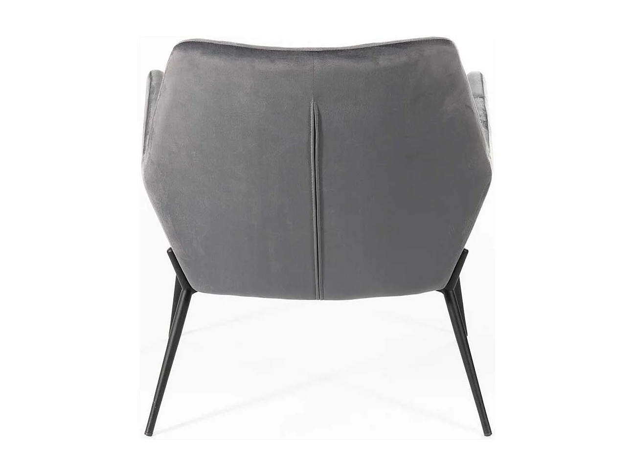 Anthrazit Lounge Polstersessel im Retrostil Samt und Metall