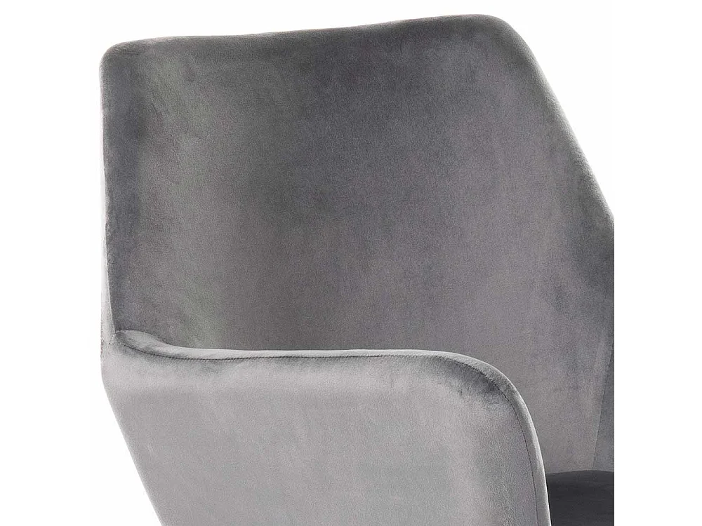 Anthrazit Lounge Polstersessel im Retrostil Samt und Metall