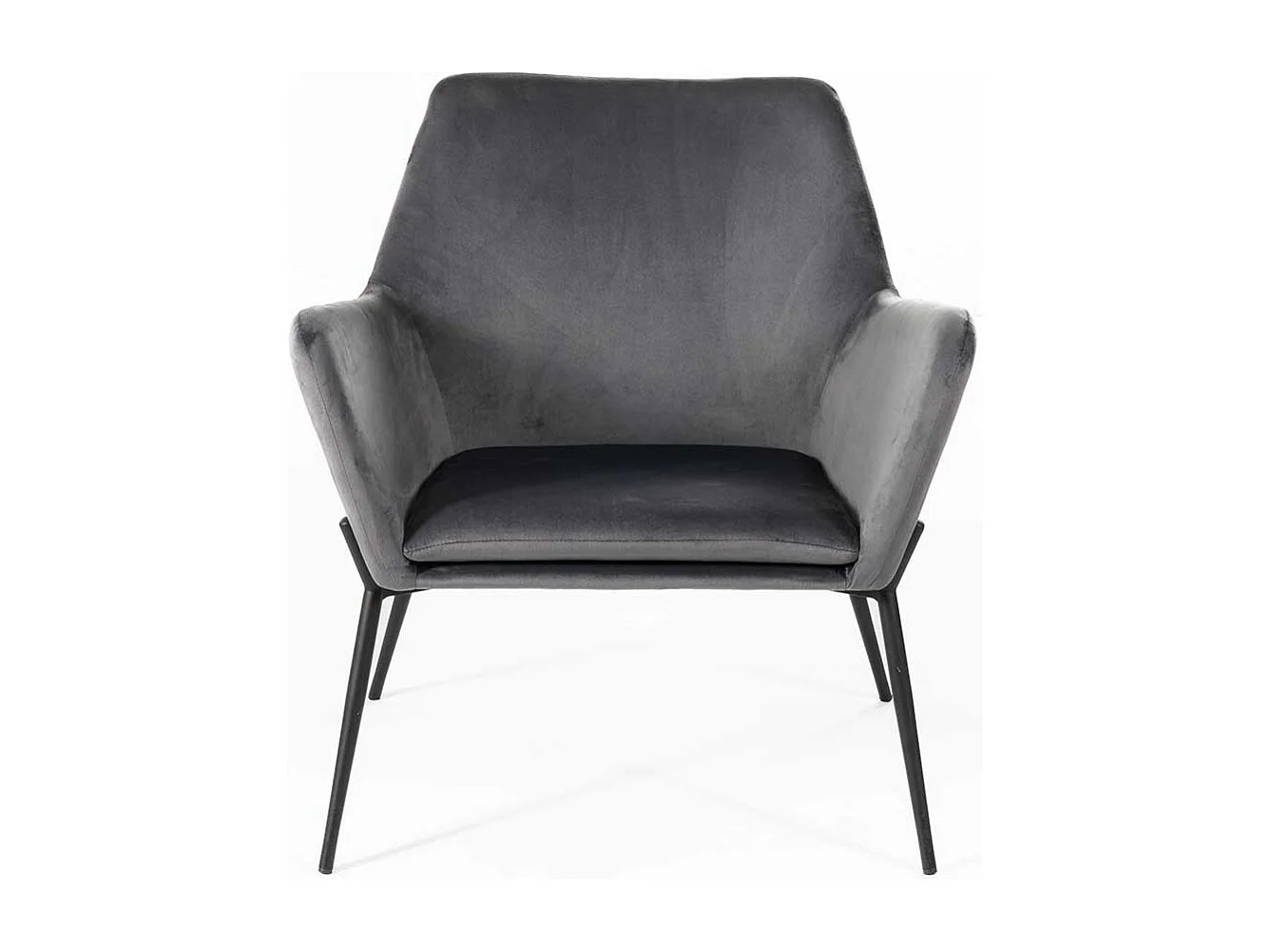 Anthrazit Lounge Polstersessel im Retrostil Samt und Metall