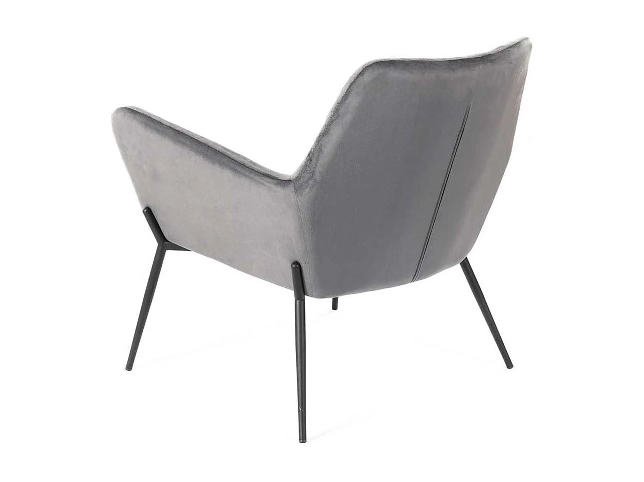 Anthrazit Lounge Polstersessel im Retrostil Samt und Metall