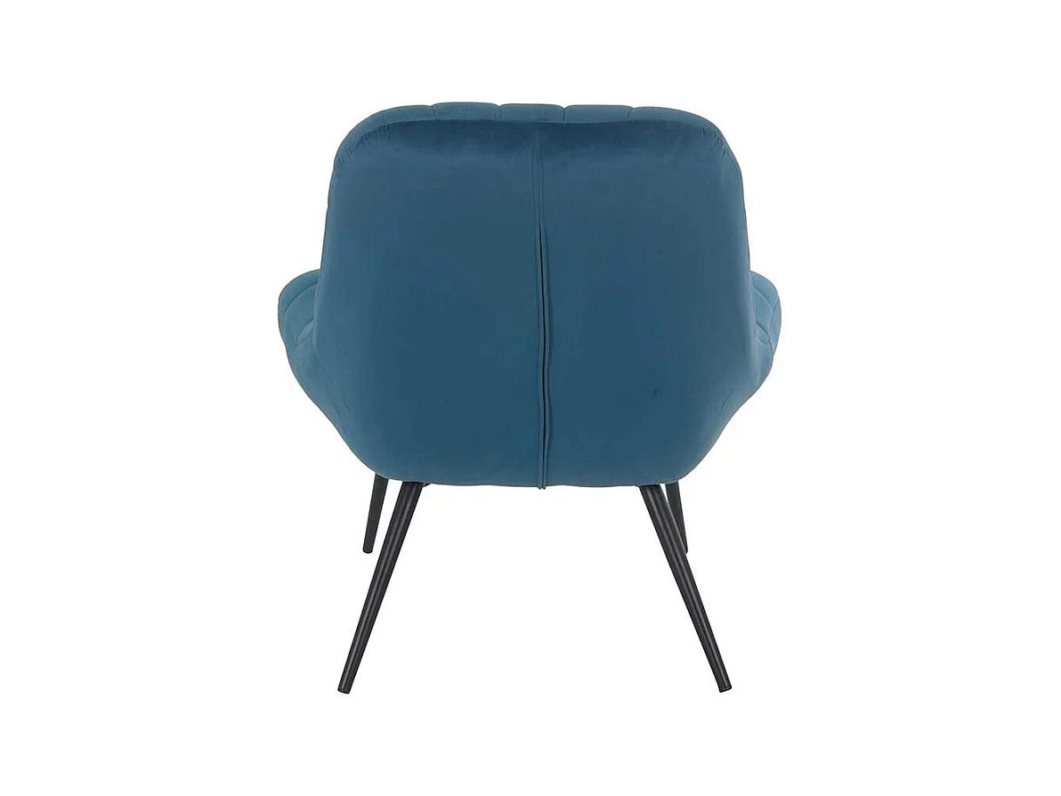 Lounge Stuhl in Blau Samt Retro Look