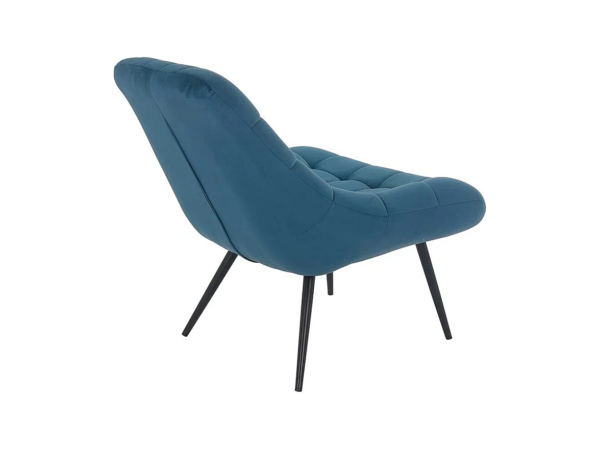 Lounge Stuhl in Blau Samt Retro Look