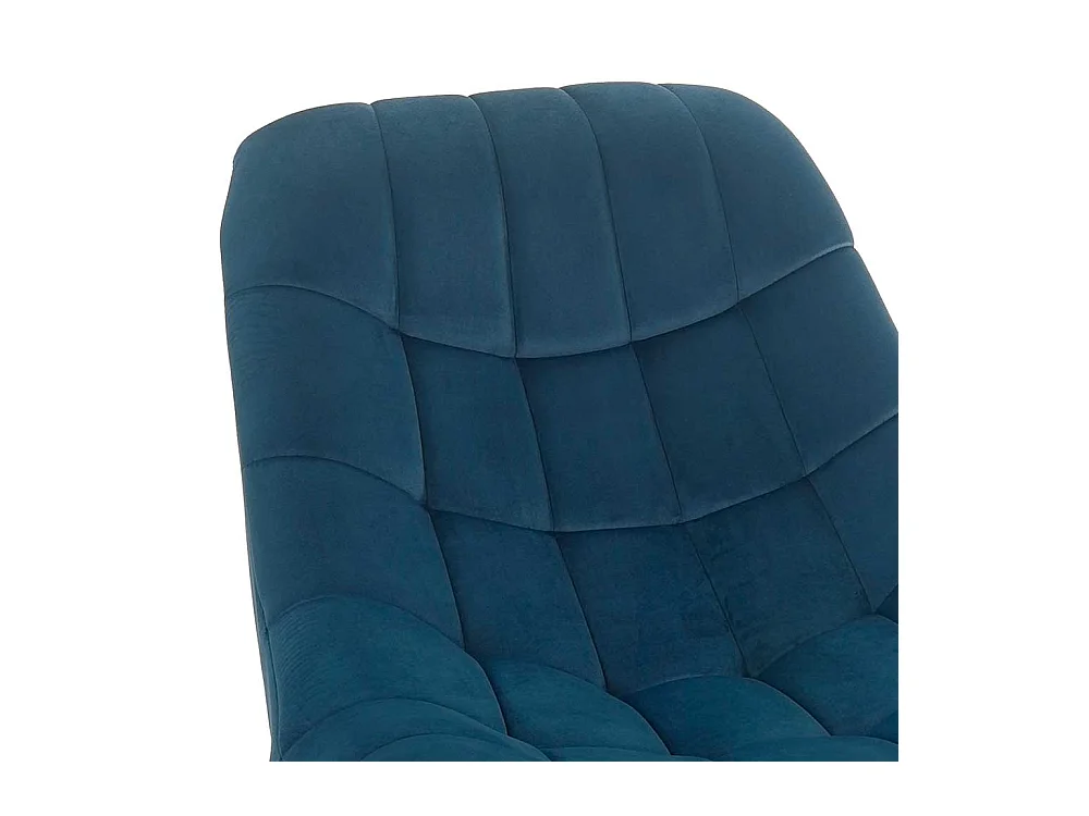 Lounge Stuhl in Blau Samt Retro Look