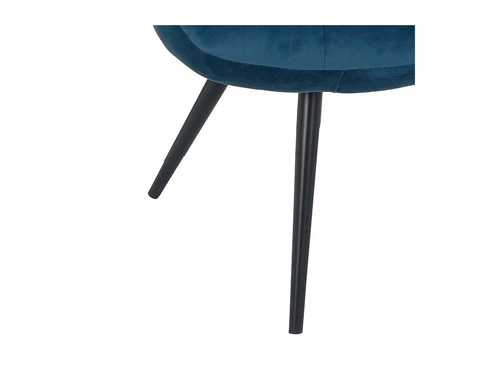 Lounge Stuhl in Blau Samt Retro Look