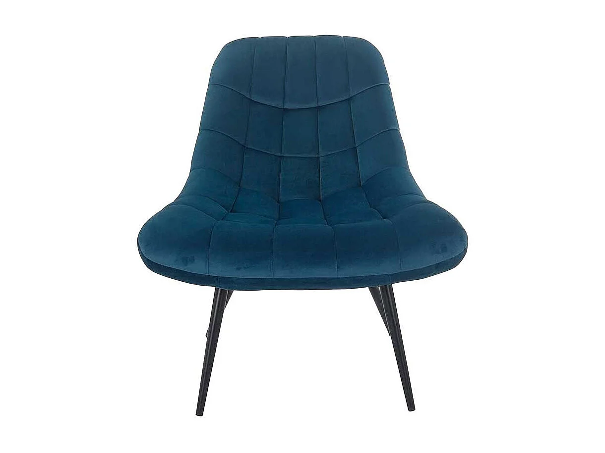 Lounge Stuhl in Blau Samt Retro Look