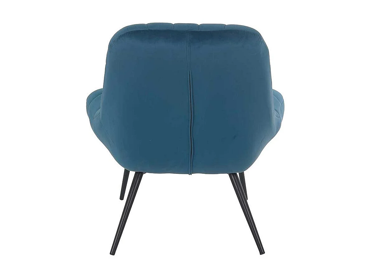 Lounge Stuhl in Blau Samt Retro Look