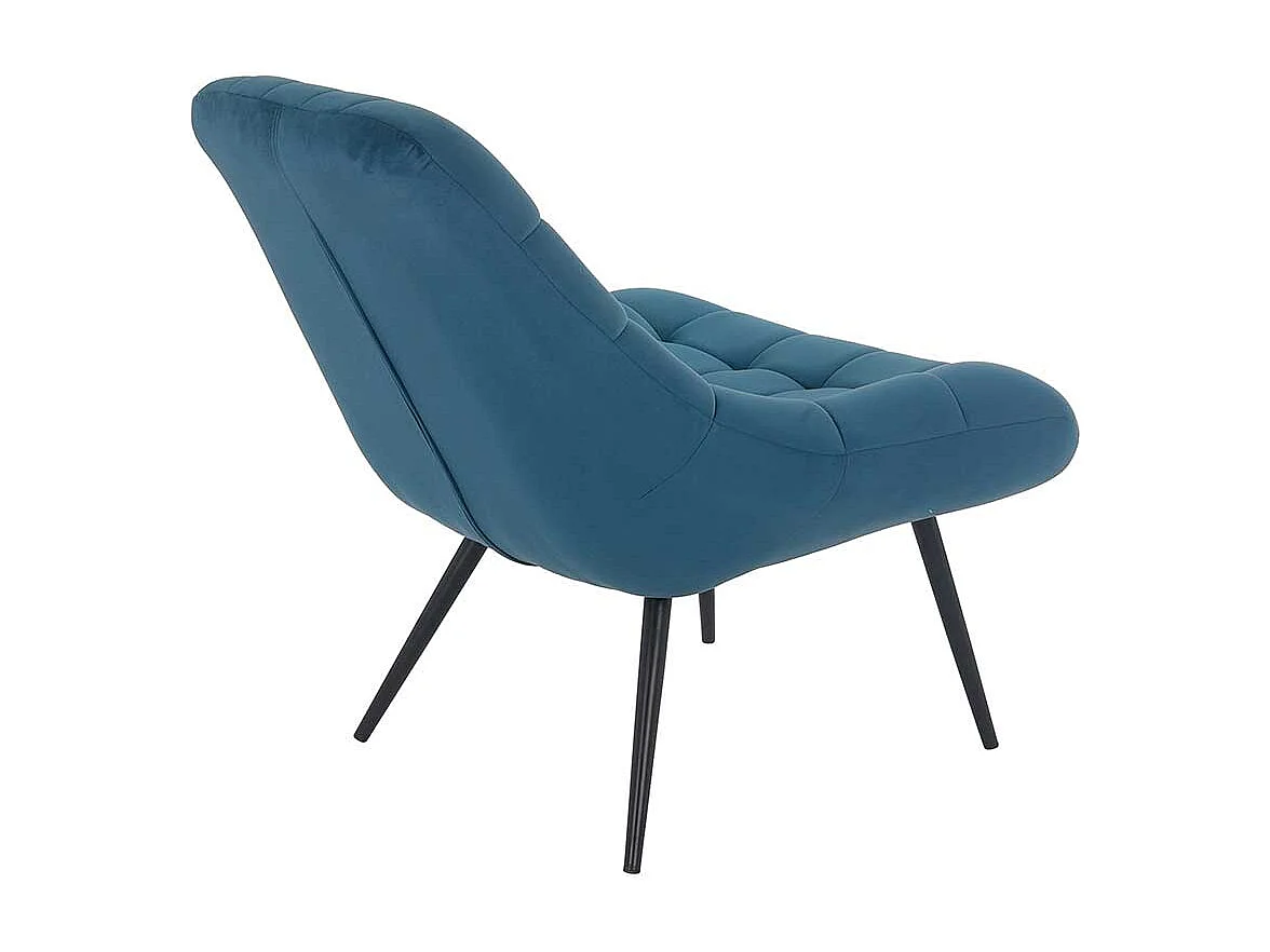Lounge Stuhl in Blau Samt Retro Look