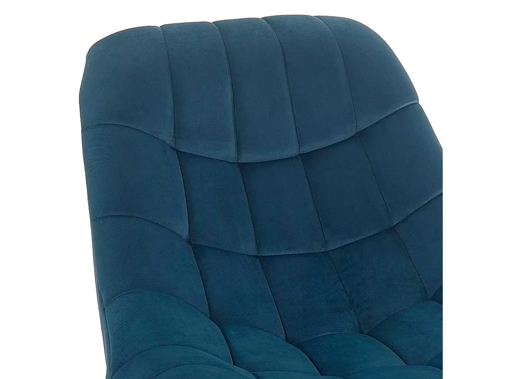 Lounge Stuhl in Blau Samt Retro Look