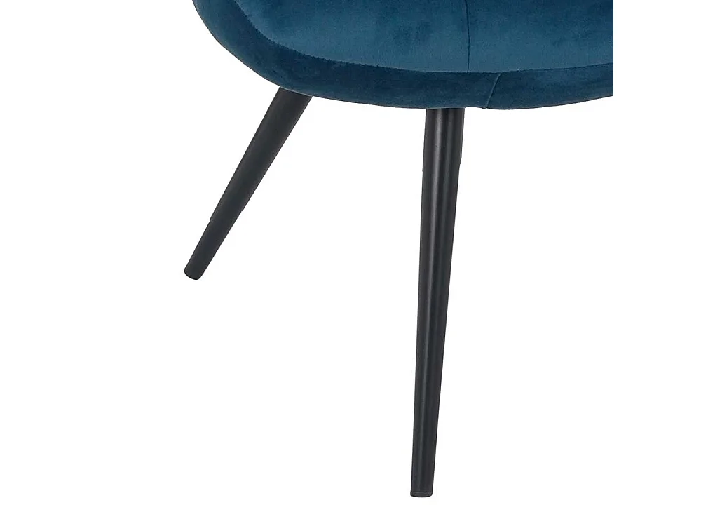 Lounge Stuhl in Blau Samt Retro Look