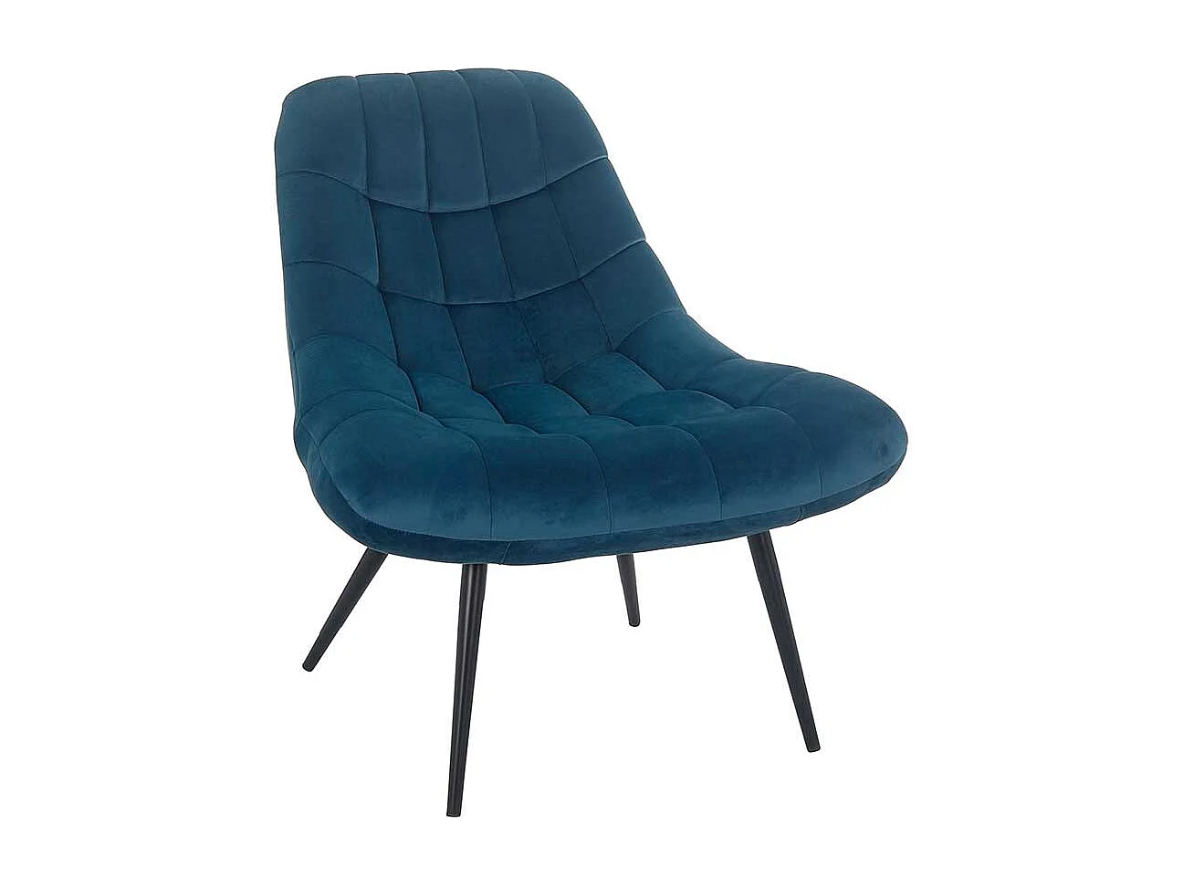 Lounge Stuhl in Blau Samt Retro Look