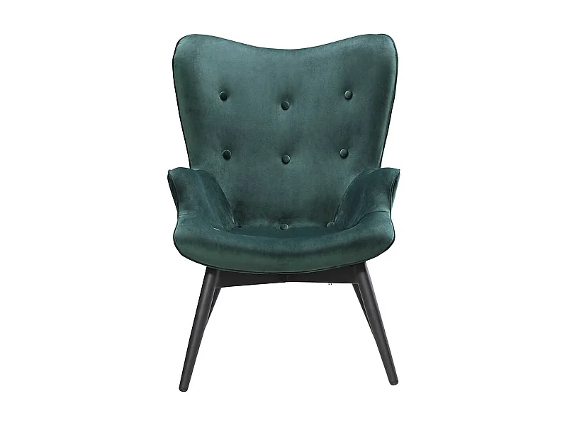 Ohrensessel in Dunkelgrün Samt Skandi Design