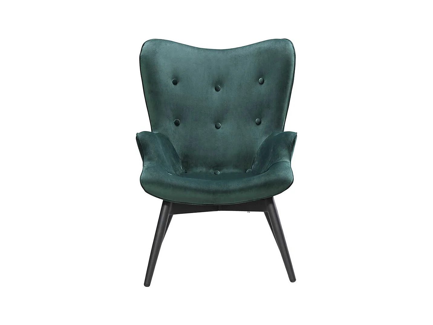 Ohrensessel in Dunkelgrün Samt Skandi Design