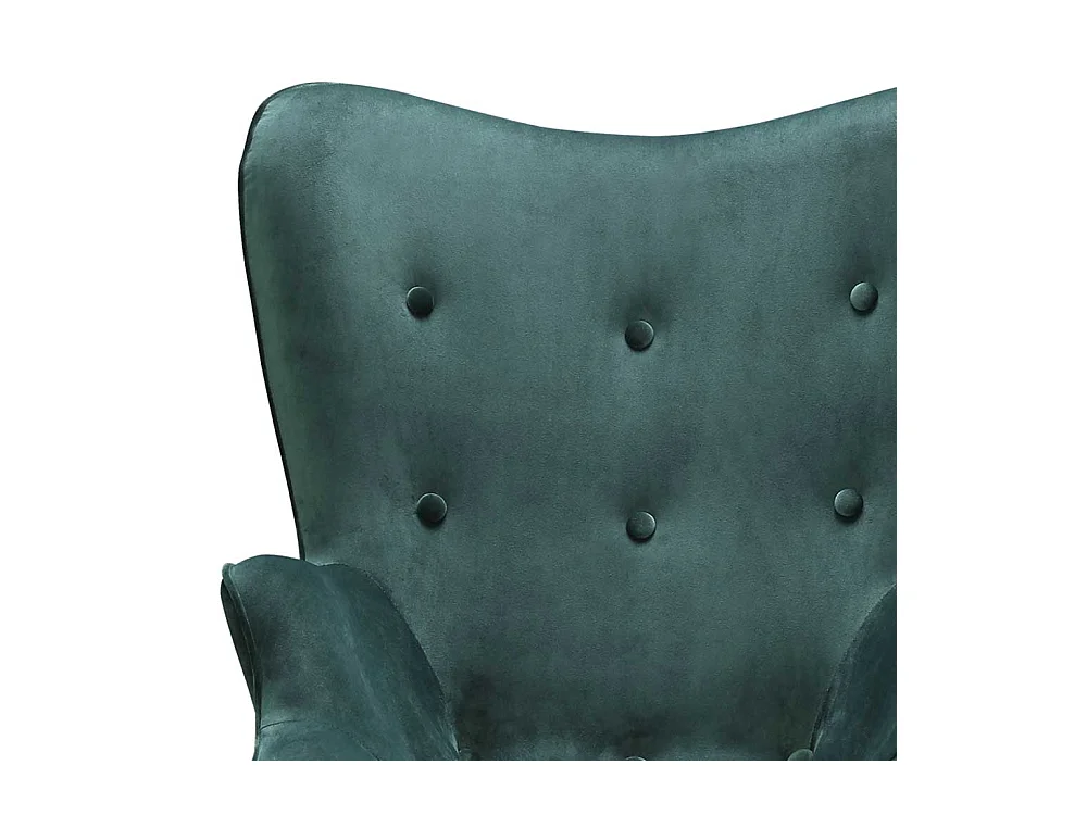 Ohrensessel in Dunkelgrün Samt Skandi Design