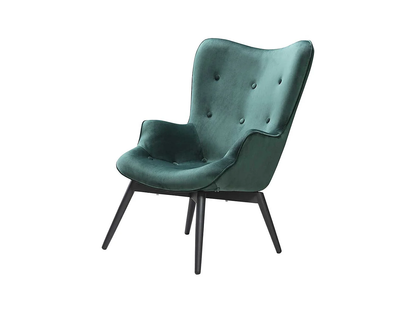 Ohrensessel in Dunkelgrün Samt Skandi Design