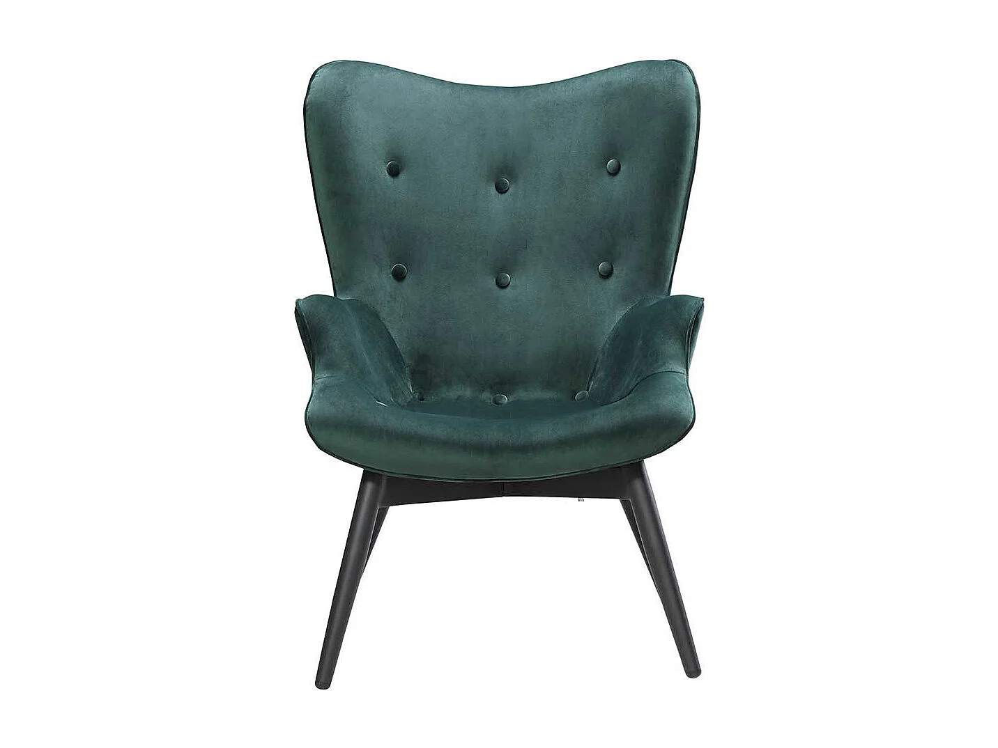 Ohrensessel in Dunkelgrün Samt Skandi Design