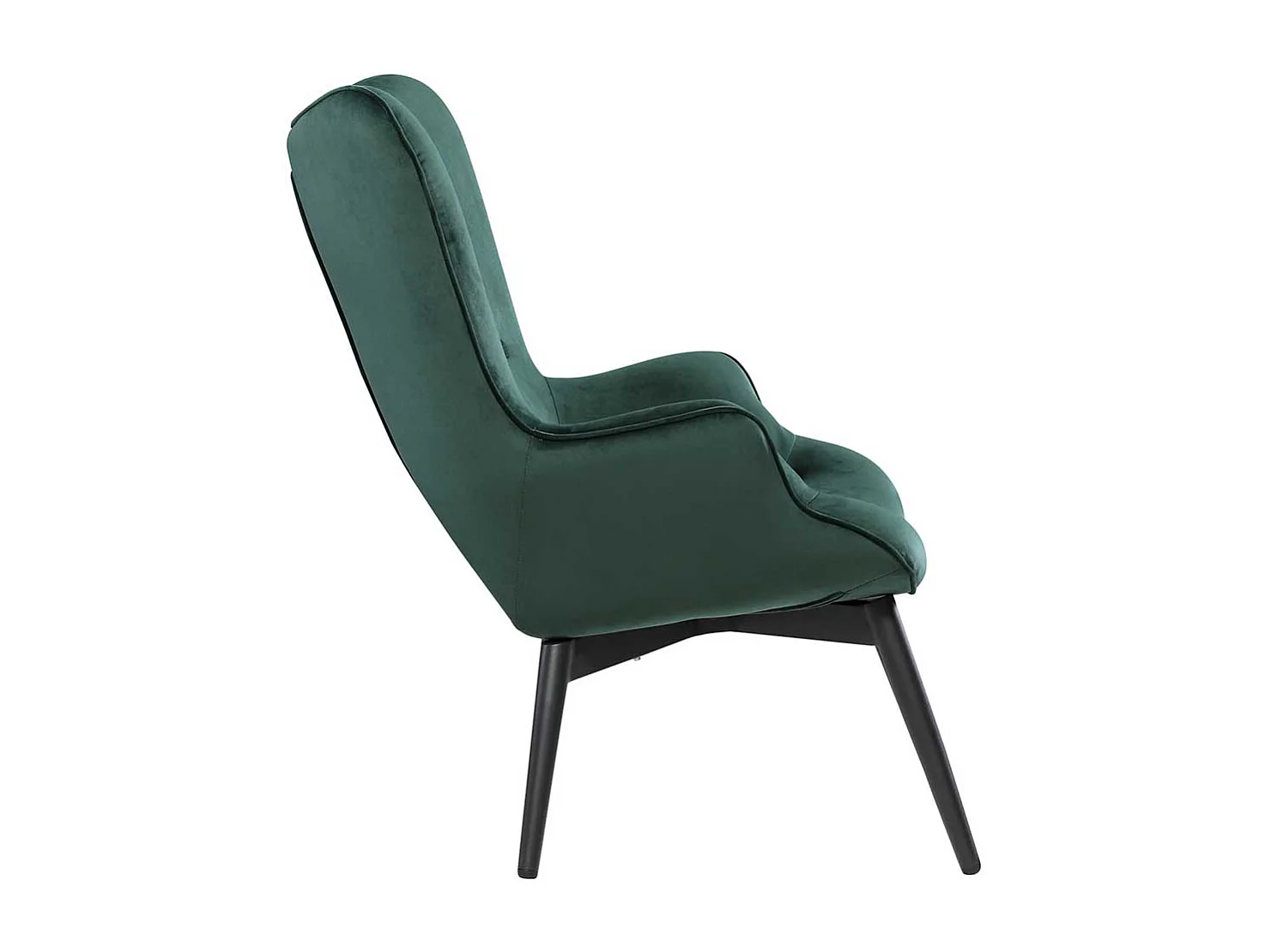 Ohrensessel in Dunkelgrün Samt Skandi Design