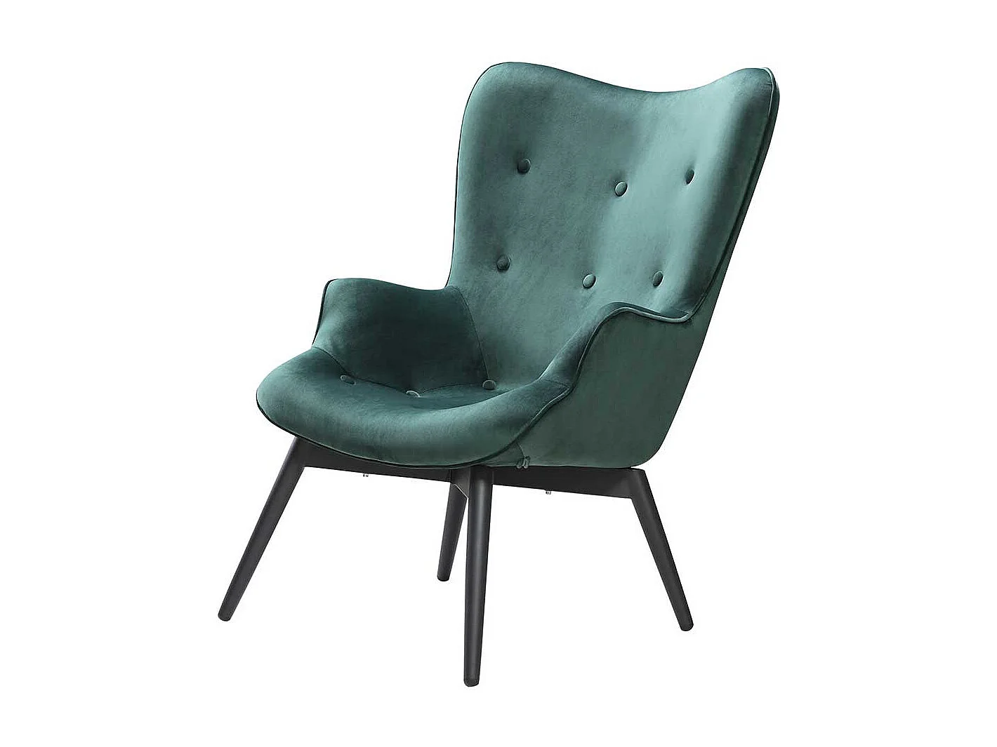 Ohrensessel in Dunkelgrün Samt Skandi Design