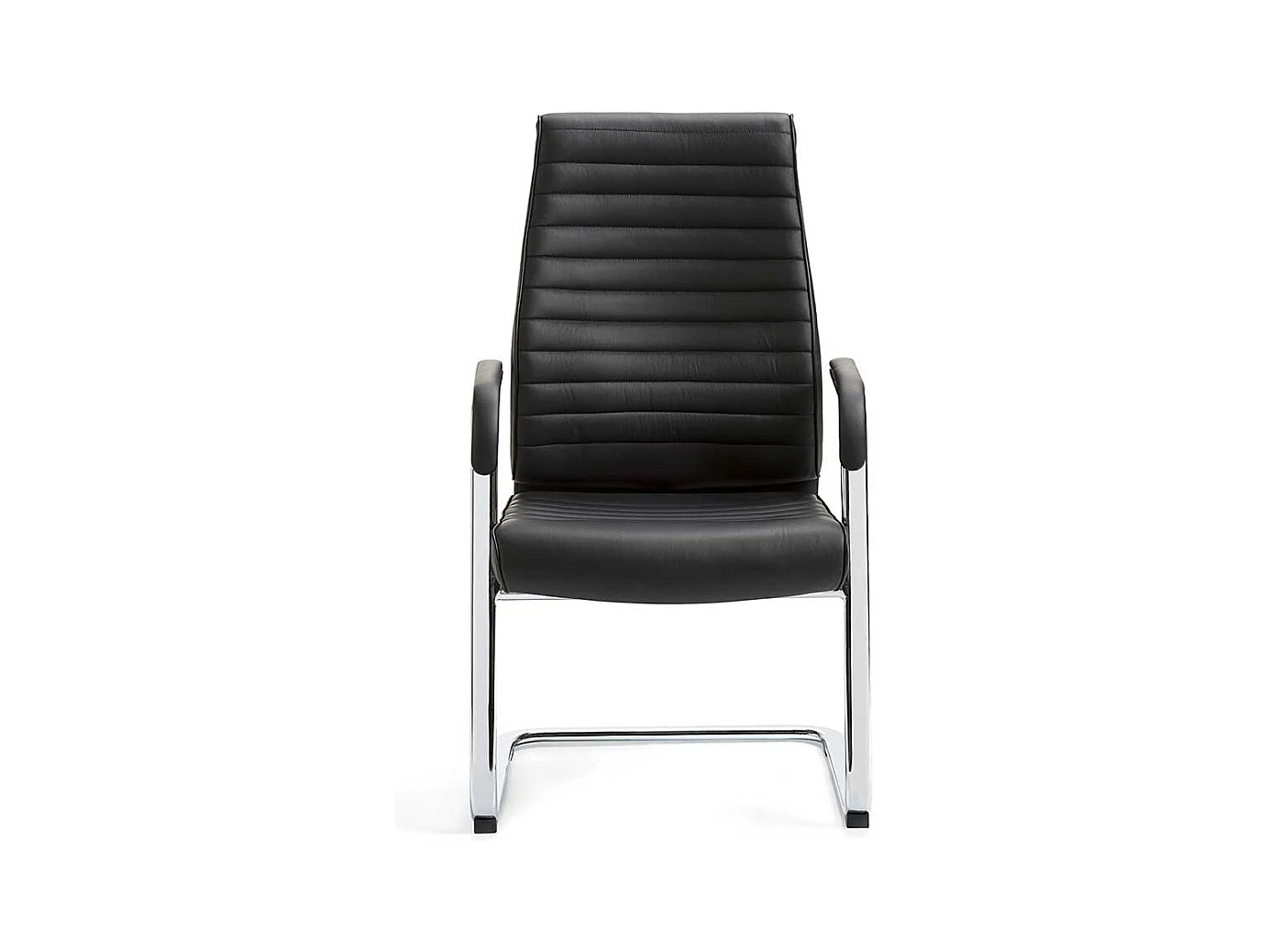 Armstuhl in Schwarz Leder Made in Germany