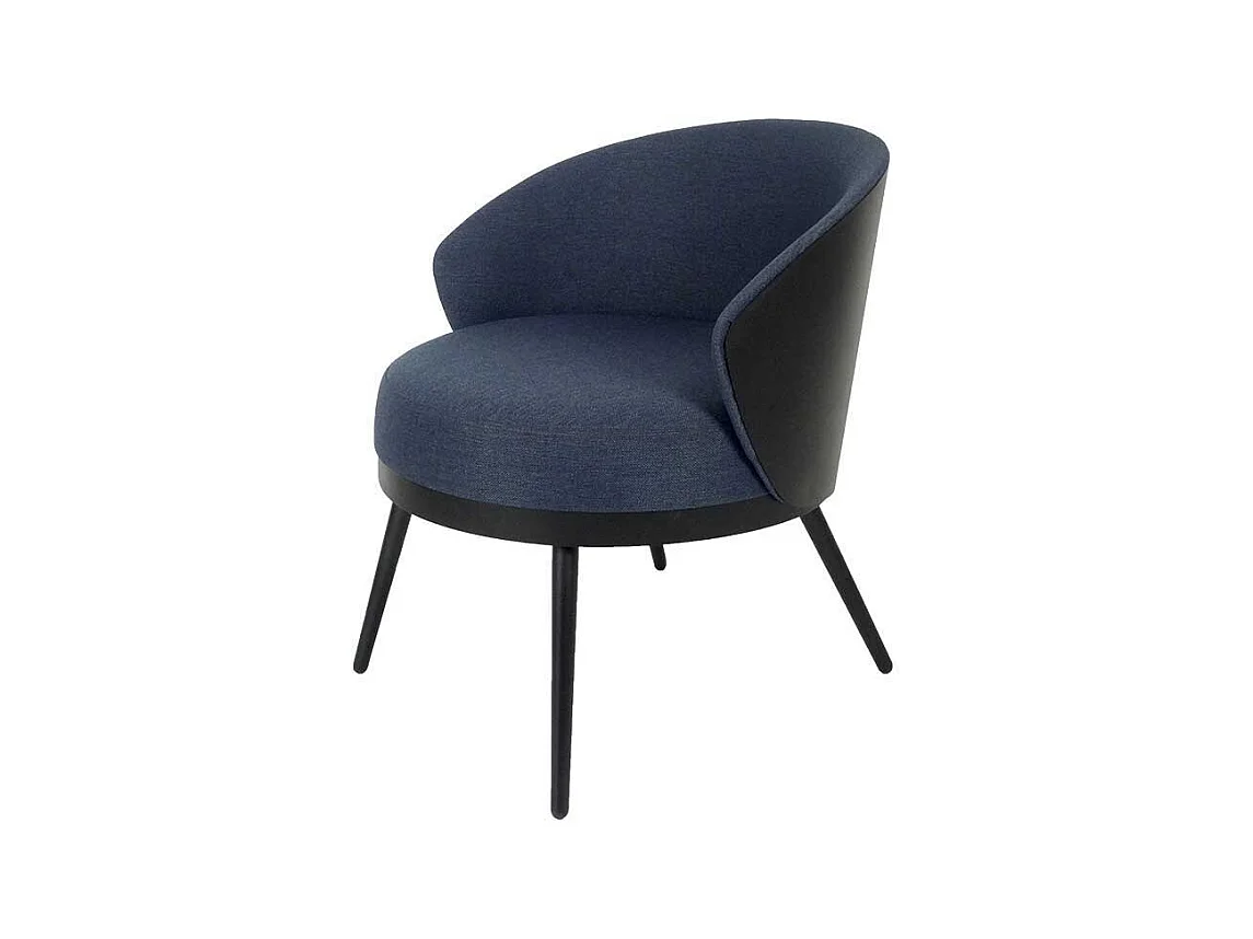 Retrosessel in Schwarz und Blau 60 cm breit