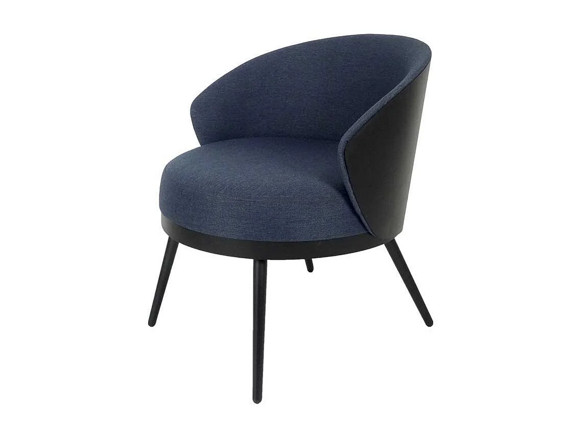 Retrosessel in Schwarz und Blau 60 cm breit