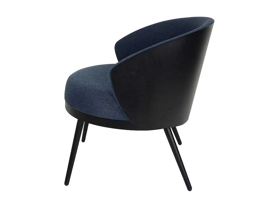 Retrosessel in Schwarz und Blau 60 cm breit