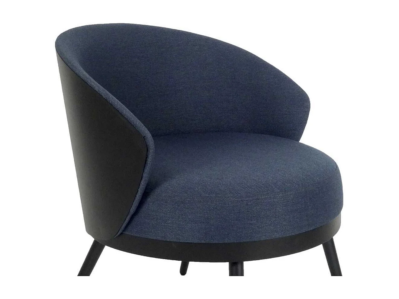 Retrosessel in Schwarz und Blau 60 cm breit