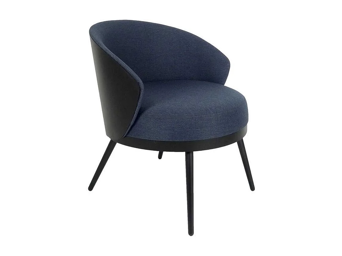 Retrosessel in Schwarz und Blau 60 cm breit