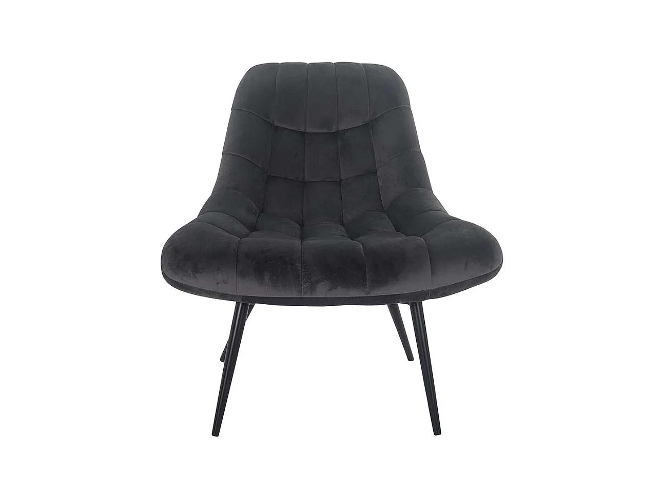 Samt Lounge Sessel in Dunkelgrau Retro Design