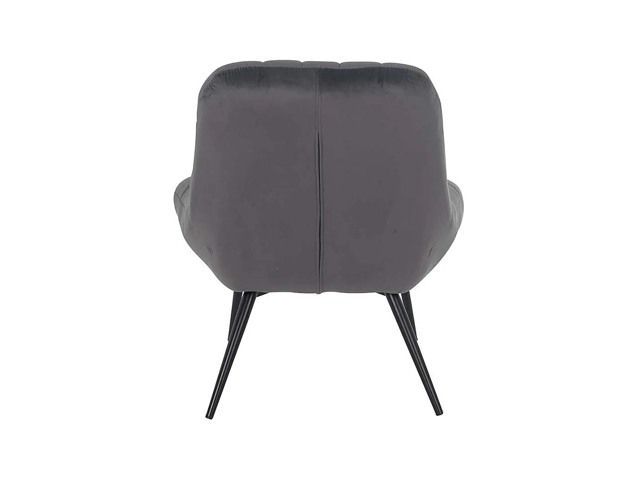 Samt Lounge Sessel in Dunkelgrau Retro Design