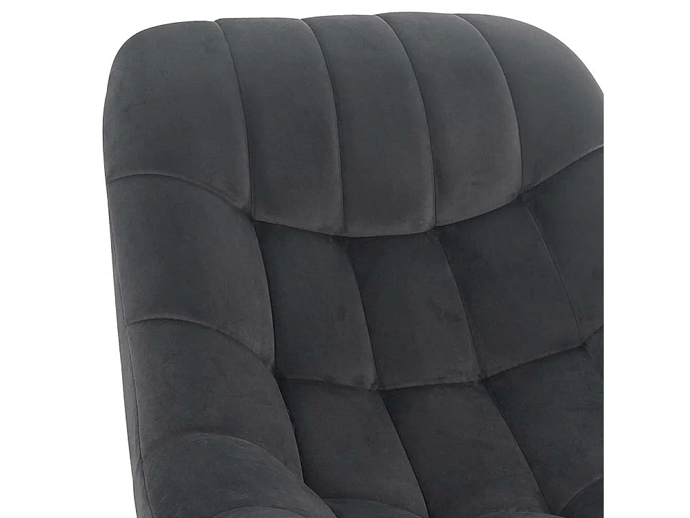 Samt Lounge Sessel in Dunkelgrau Retro Design