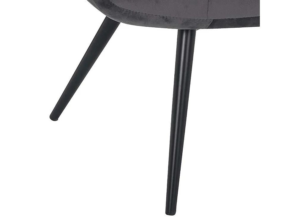 Samt Lounge Sessel in Dunkelgrau Retro Design