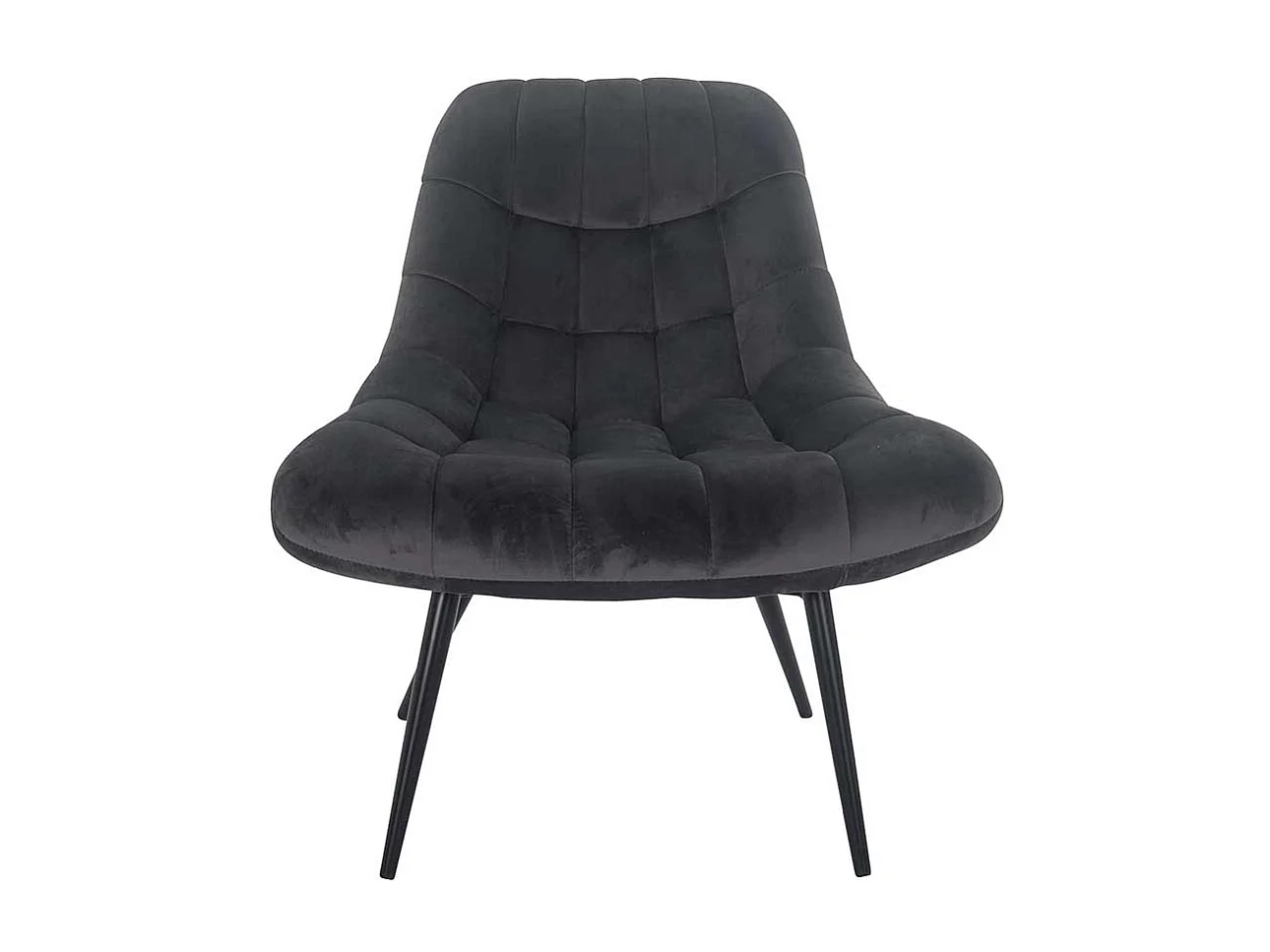 Samt Lounge Sessel in Dunkelgrau Retro Design