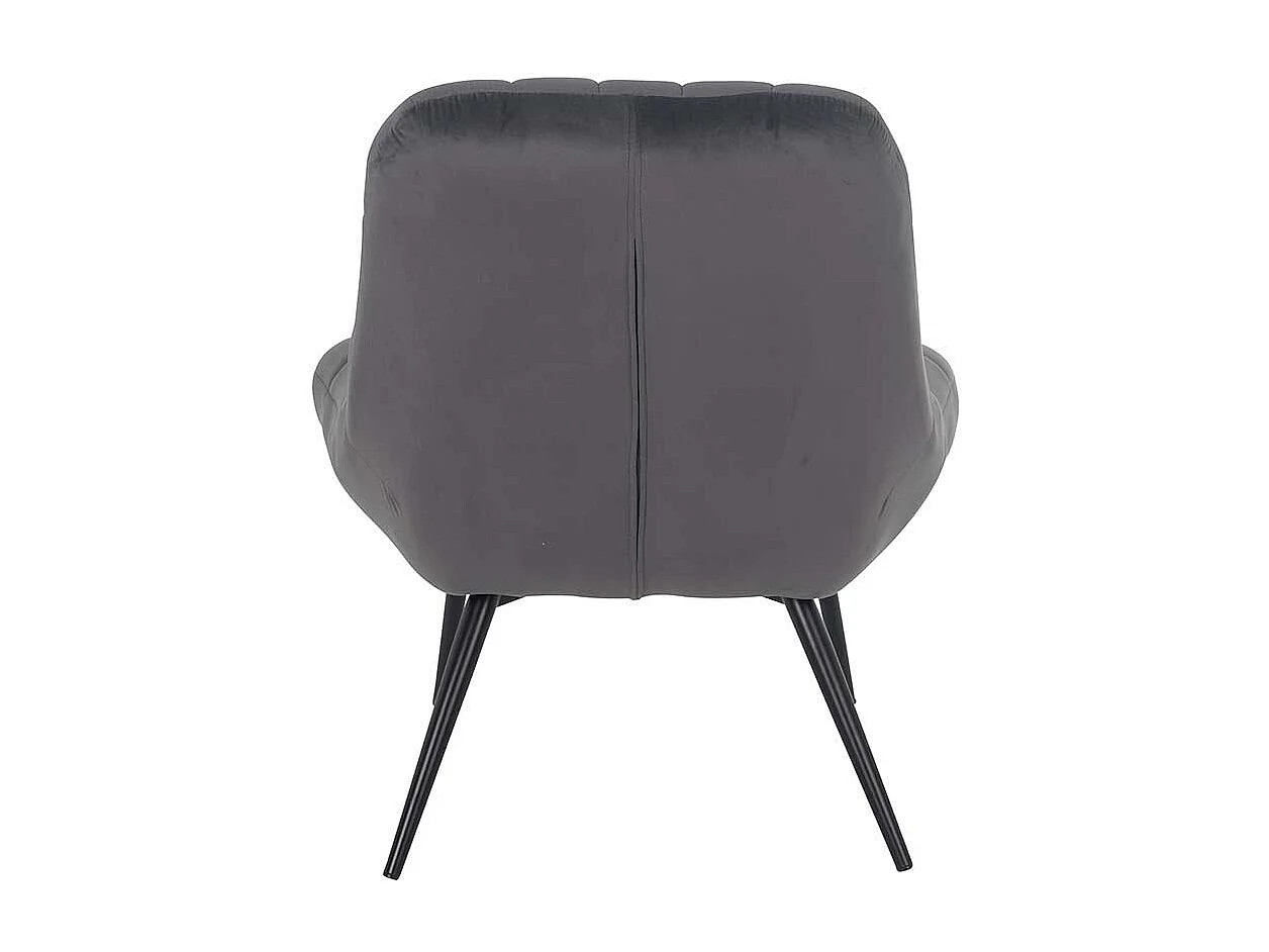 Samt Lounge Sessel in Dunkelgrau Retro Design