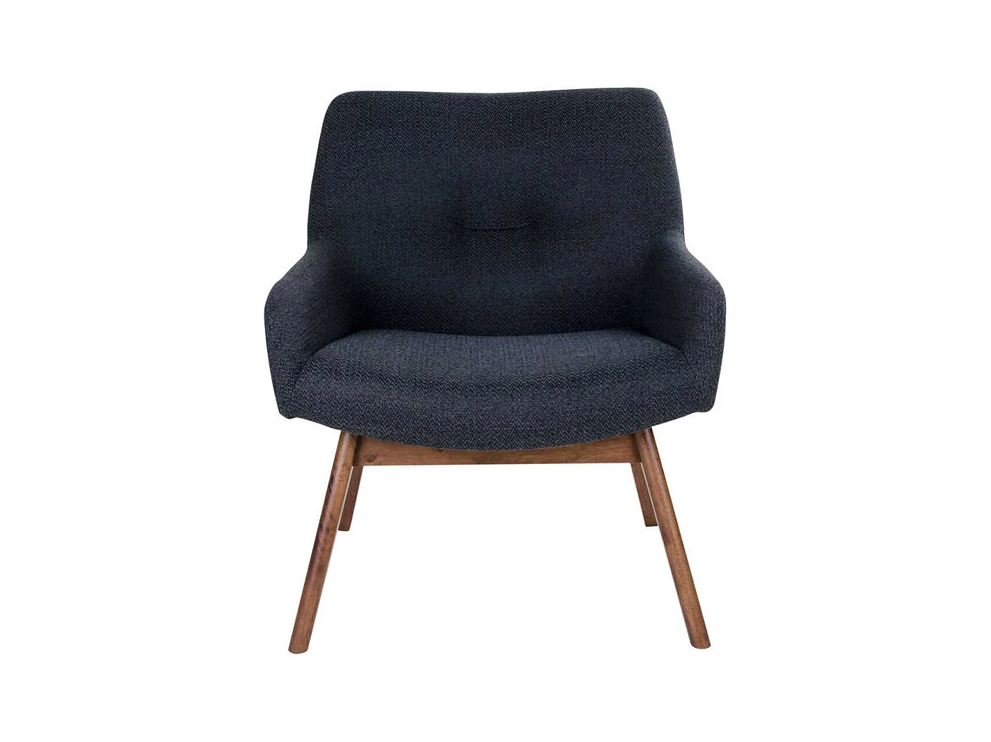 Retro Sessel in Dunkelgrau Webstoff Walnuss Massivholz