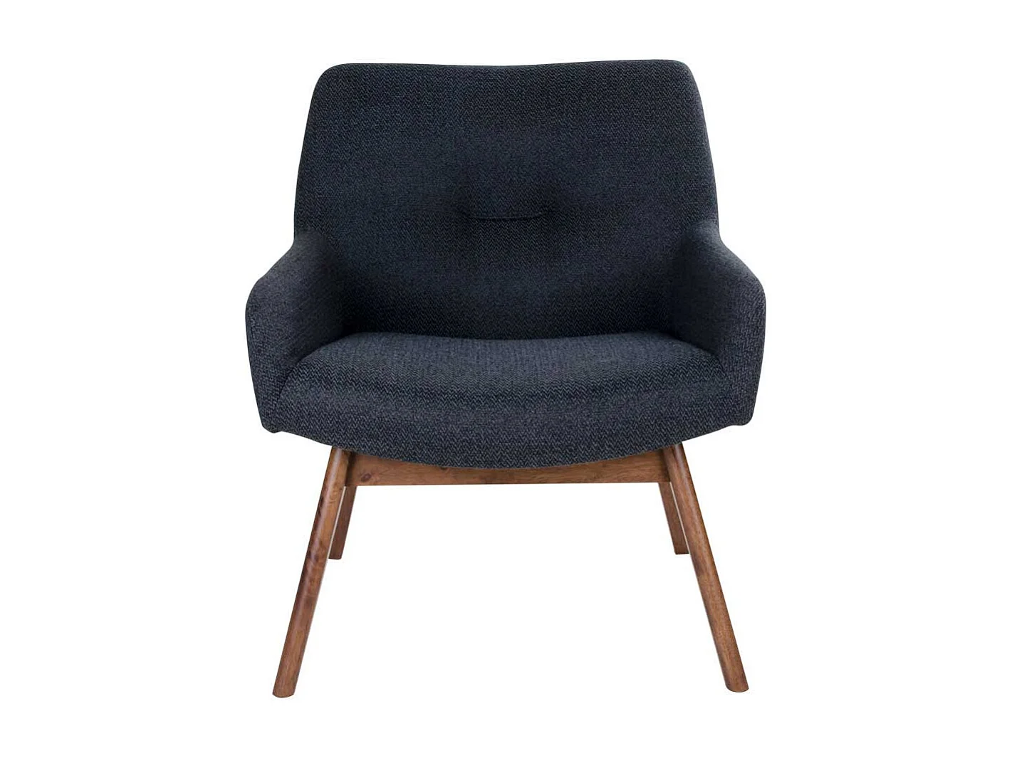 Retro Sessel in Dunkelgrau Webstoff Walnuss Massivholz